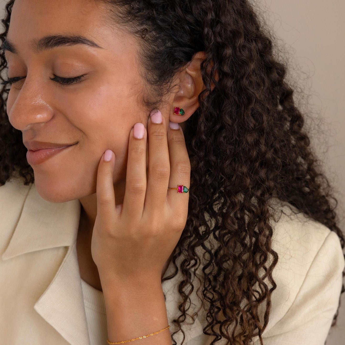 Toi et Moi Birthstone Earrings