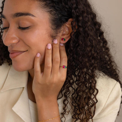 Toi et Moi Birthstone Earrings