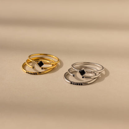 Black Abyss Ring Set