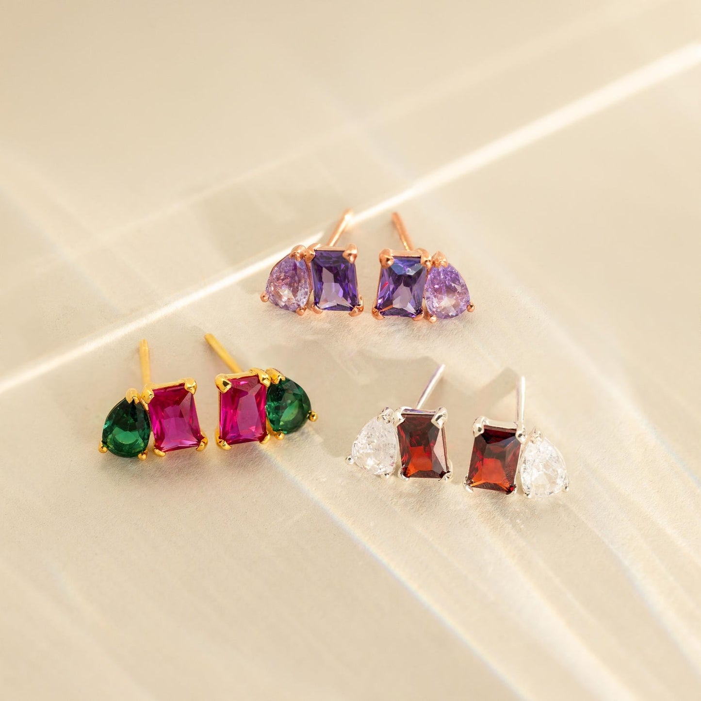Toi et Moi Birthstone Earrings