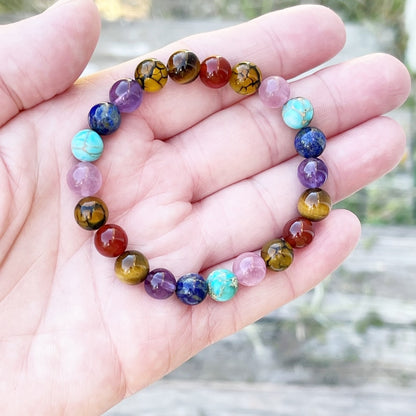 Seven Chakra Energy Bracelet Healing Beaded Buddha Charm Bracelet for Meditation - Touch Bling