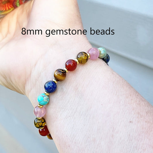 Seven Chakra Energy Bracelet Healing Beaded Buddha Charm Bracelet for Meditation - Touch Bling