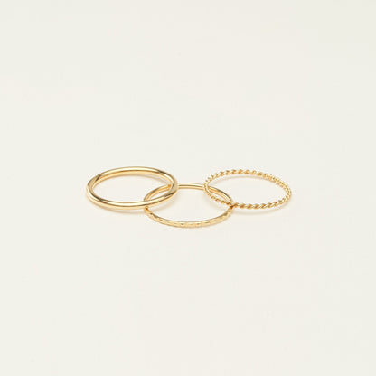 Juego de anillos apilables finos 
