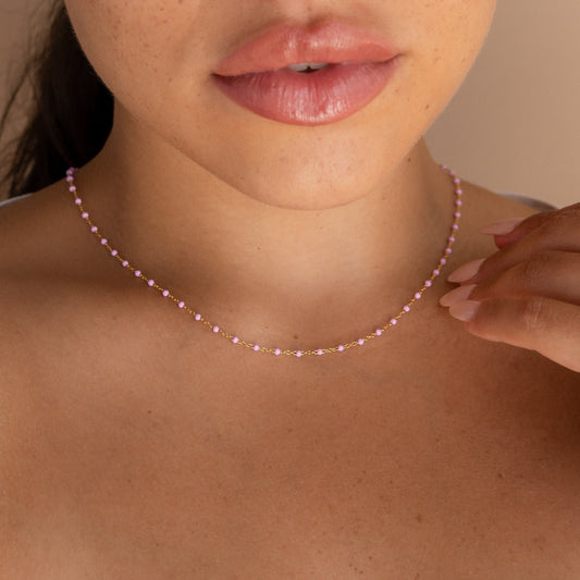 Collar de estación rosa
