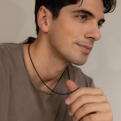 Cadena Rolo Negra para Hombre 
