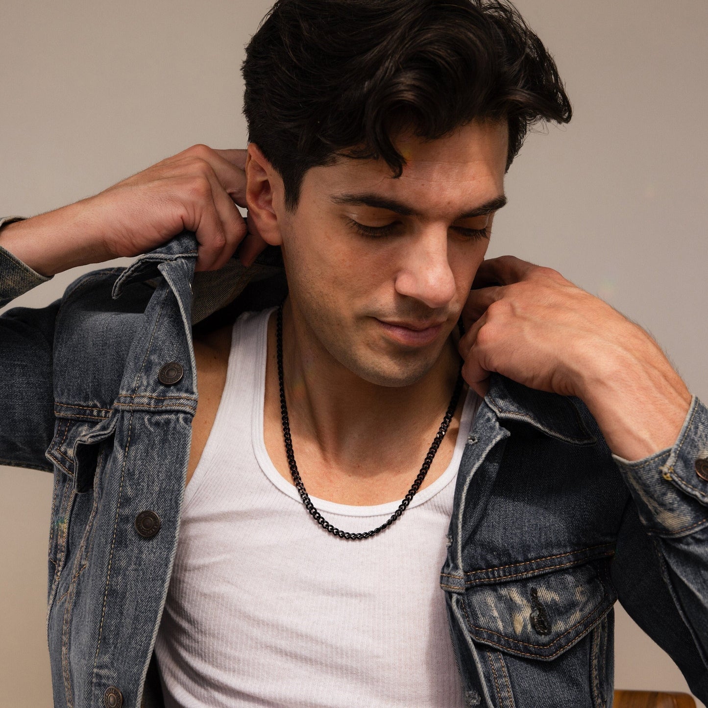Cadena de eslabones negra para hombre 