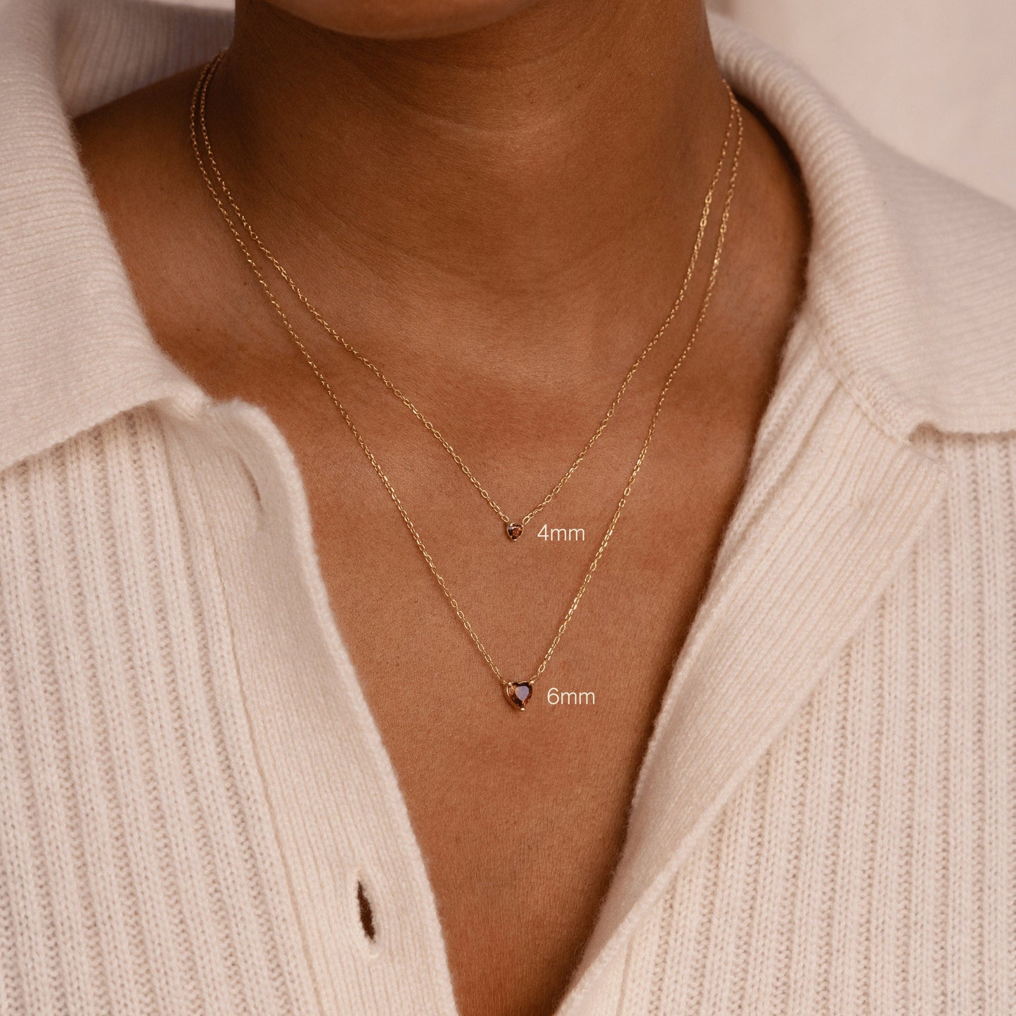 Collar con piedra de nacimiento de corazón