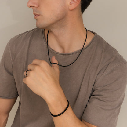 Cadena Rolo Negra para Hombre 