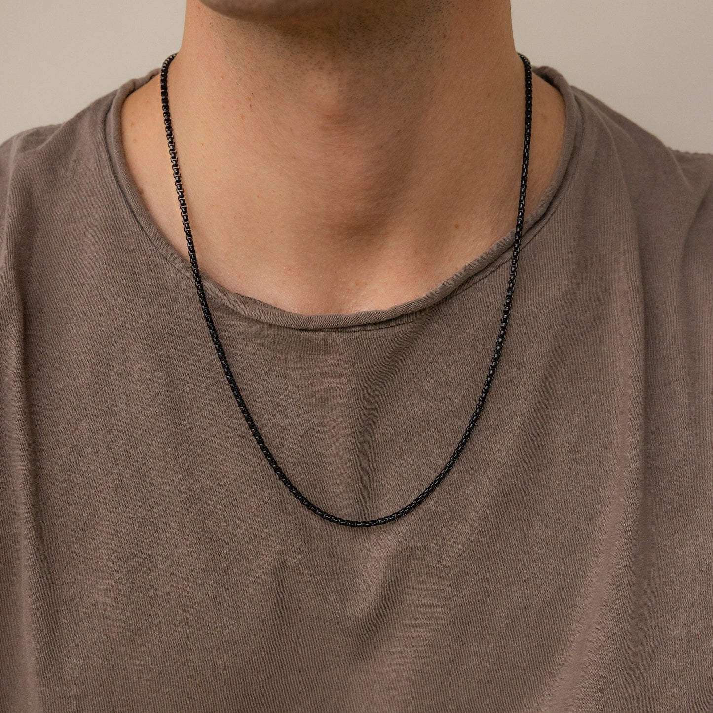 Cadena Rolo Negra para Hombre 