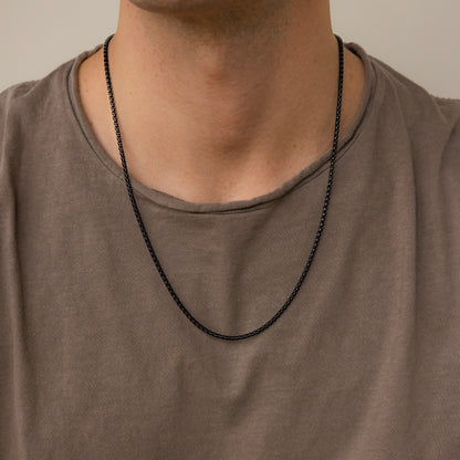 Cadena Rolo Negra para Hombre 