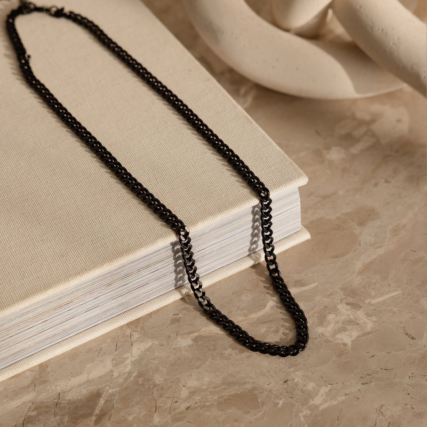 Cadena de eslabones negra para hombre 