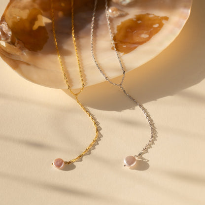 Collar de perlas con lazo en Y 