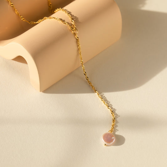 Collar de perlas con lazo en Y 