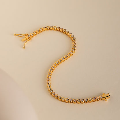 Pulsera de tenis con bisel de diamantes