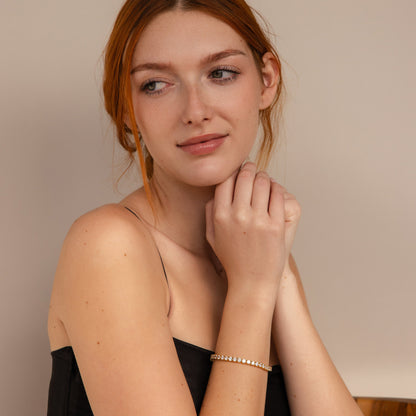 Pulsera de tenis con diamantes llamativos
