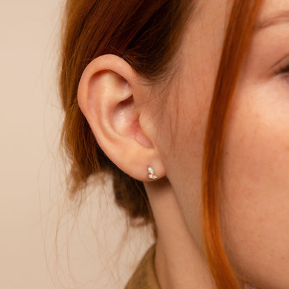 Opal &amp; Diamant Marquise Ohrstecker