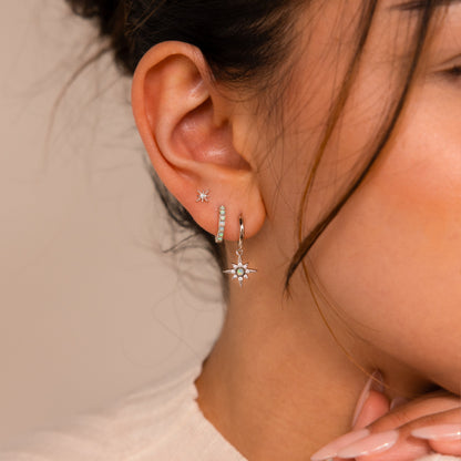 Juego de pendientes con forma de estrella de ópalo 