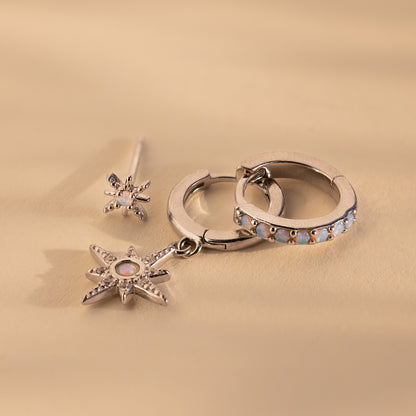 Juego de pendientes con forma de estrella de ópalo 
