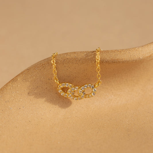 Collar de eslabones pavé 