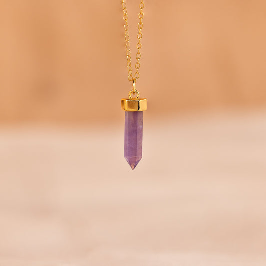 Collar de cuarzo amatista 