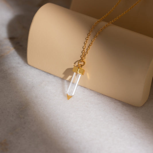 Collar de cuarzo transparente 