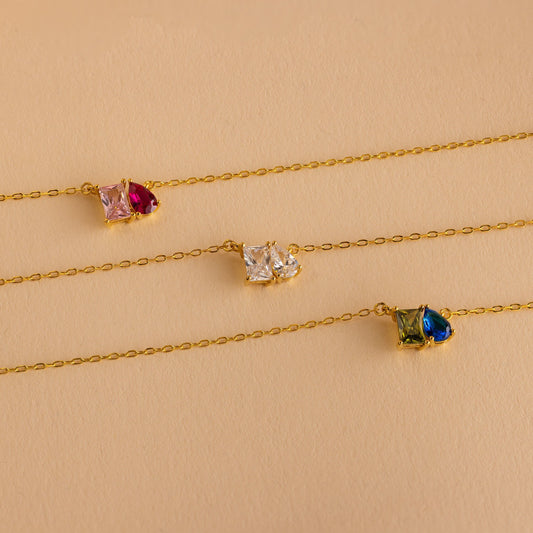 Collar con piedra de nacimiento Toi et Moi 