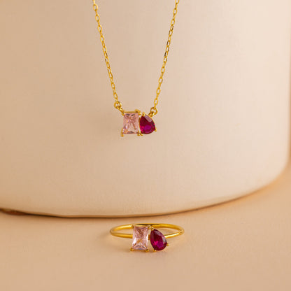 Collar con piedra de nacimiento Toi et Moi 