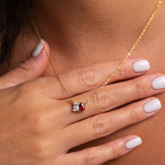 Collar con piedra de nacimiento Toi et Moi 