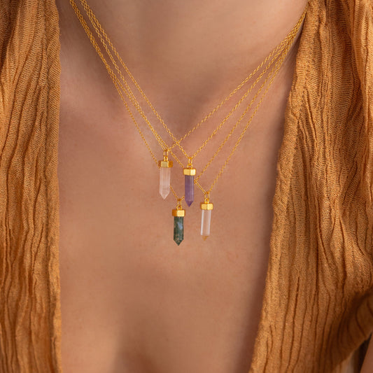 Collares de cuarzo cristal 