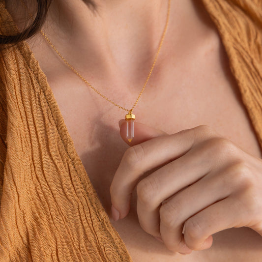 Collar de cuarzo transparente 
