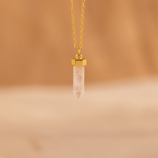 Collar de cuarzo rosa 
