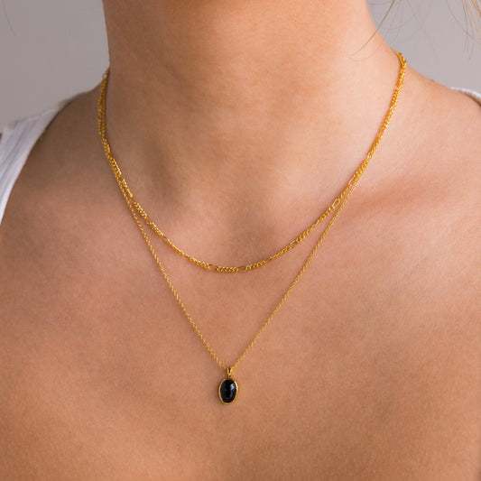 Collar Figaro Duo de ónix