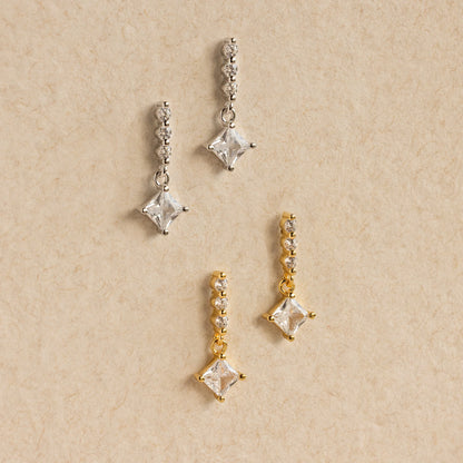 Princess Diamond Drop Studs