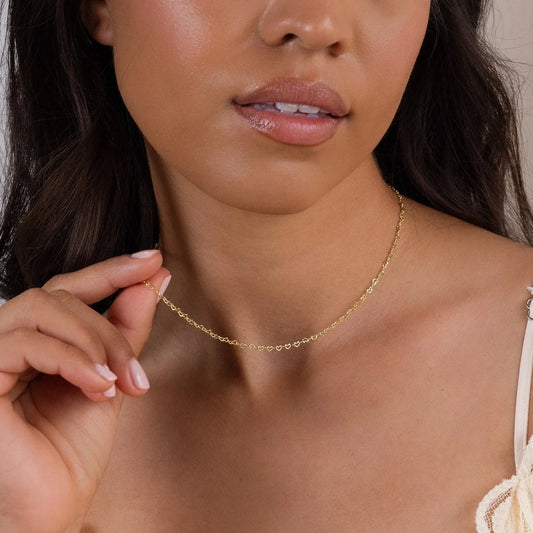 Collar de cadena de eslabones de corazón