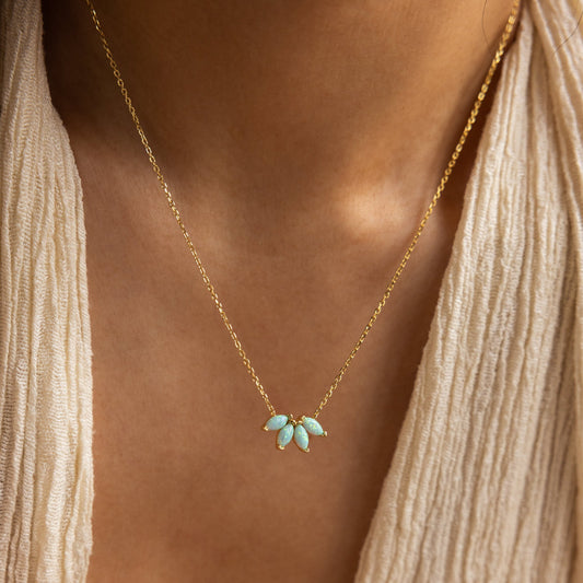Collar marquesa de ópalo turquesa