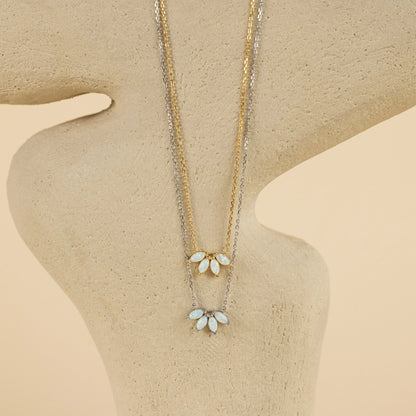 Collar marquesa de ópalo blanco