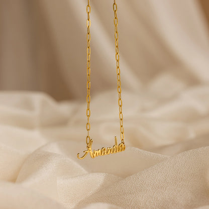 Collar con nombre Luna en cadena de clip