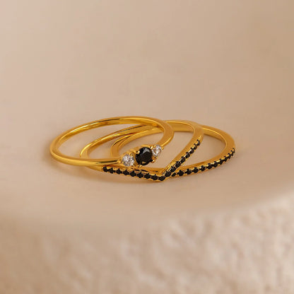 Black Diamond Rings Set