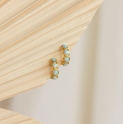 Opal Bezel Huggies