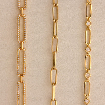 Collar de cadena de eslabones pavé 