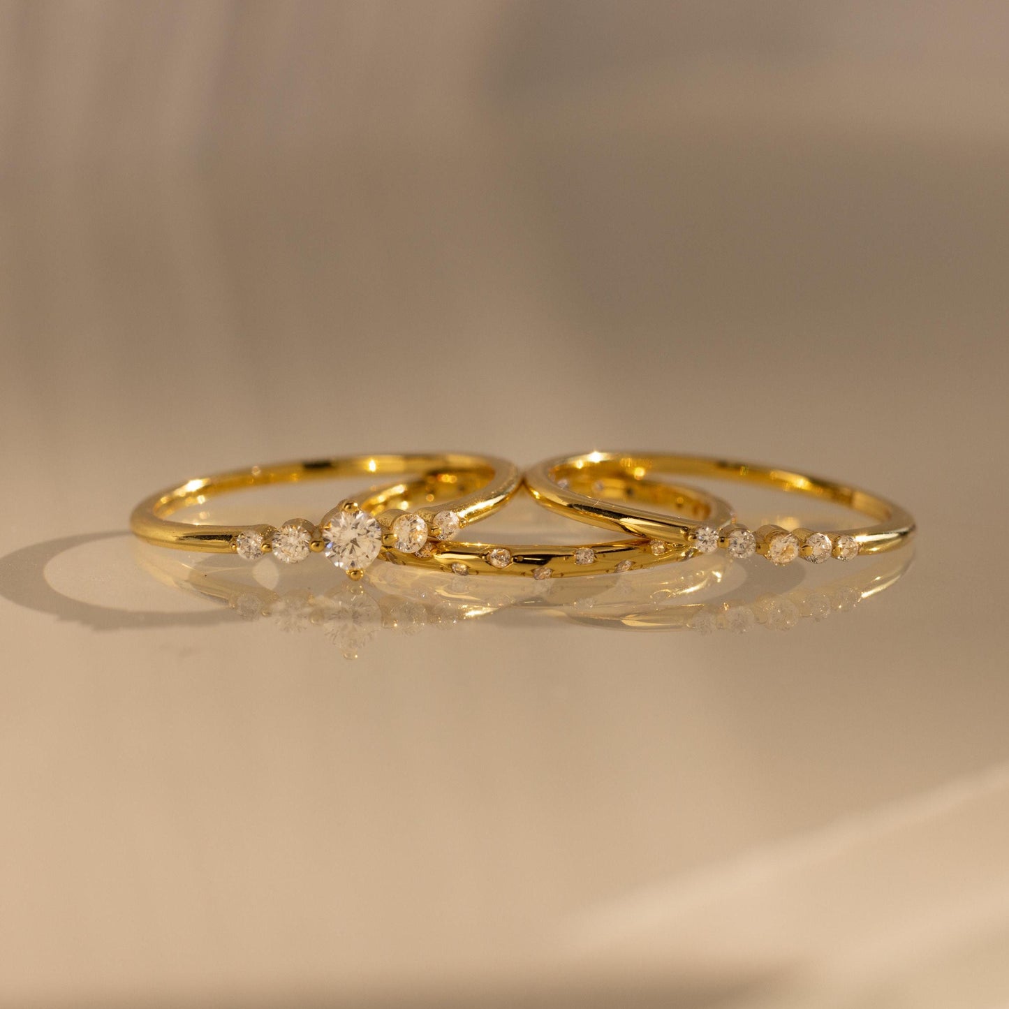 Trio Diamond Stacking Ring Set