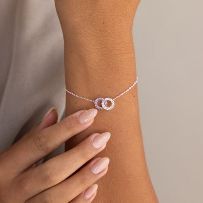 Interlocking Duo Birthstone Bracelet