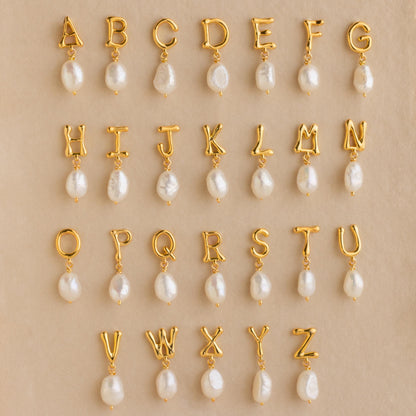 Initial Pearl Drop Studs