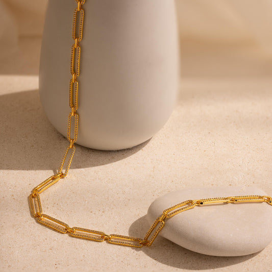 Collar de cadena de eslabones pavé 