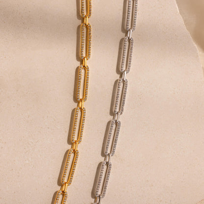 Collar de cadena de eslabones pavé 