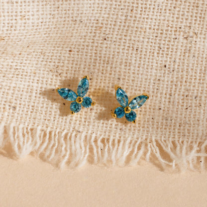 Pendientes de mariposa con piedra de nacimiento