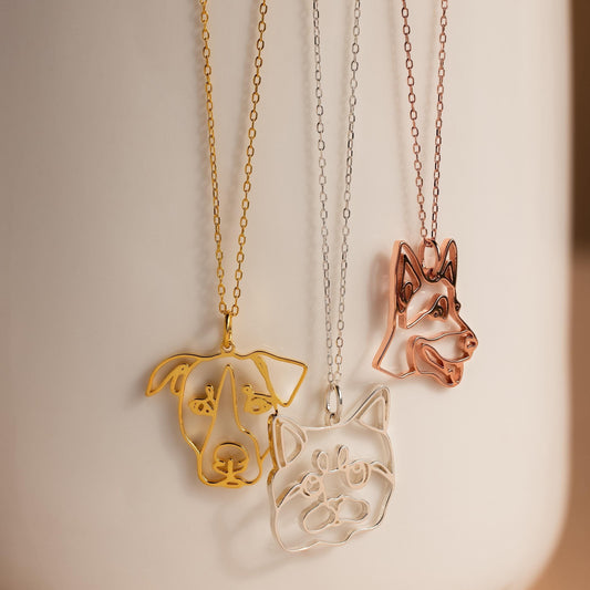 Collar personalizado con arte lineal para mascotas