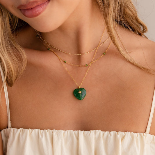 Collar de corazón de jade de la Estrella del Norte 