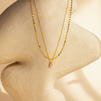 Collar de piedra natal de dos capas