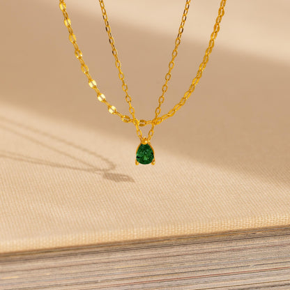 Collar de piedra natal de dos capas